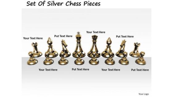 Stock Photo Business Management Strategy Set Of Silver Chess Pieces Best