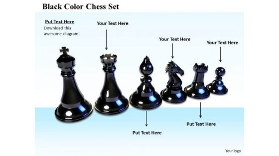 Stock Photo Business Marketing Strategy Black Color Chess Set Icons