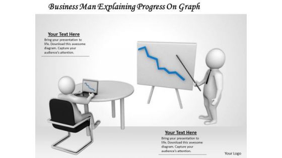 Stock Photo Business Men Discussing Progress With Graph PowerPoint Slide