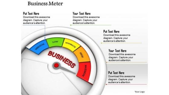 Stock Photo Business Meter Displaying Maximum Value PowerPoint Slide