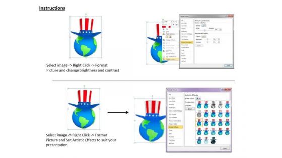 Stock Photo Business Plan And Strategy American Hat On Earth Icons Images