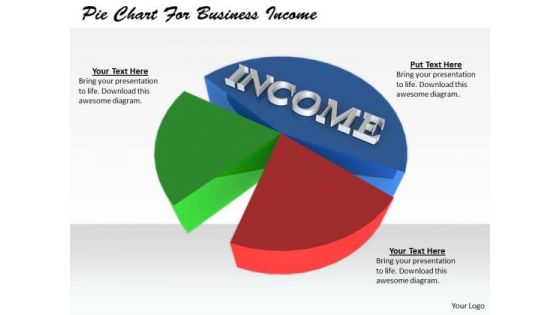 Stock Photo Business Plan And Strategy Pie Chart For Income Clipart