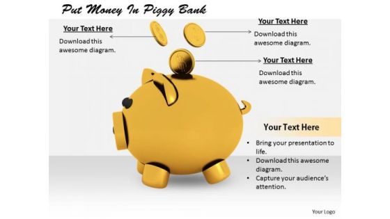 Stock Photo Business Plan Strategy Put Money Piggy Bank Pictures Images