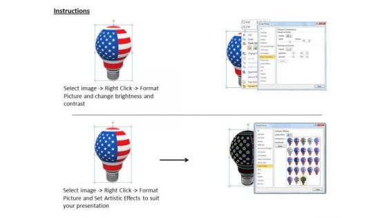 Stock Photo Business Plan Strategy Usa Flag Idea Bulb Icons