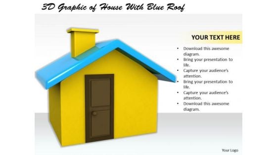 Stock Photo Business Planning Strategy 3d Graphic Of House With Blue Roof