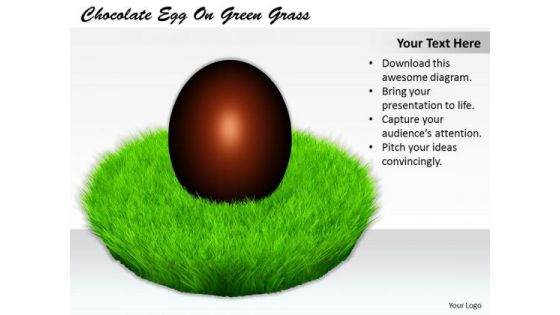 Stock Photo Business Strategy And Policy Chocolate Egg On Green Grass Icons