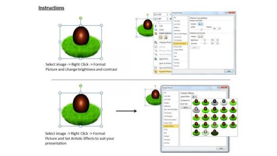 Stock Photo Business Strategy And Policy Chocolate Egg On Green Grass Icons