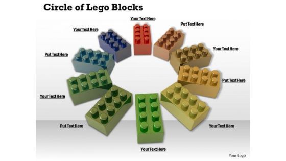 Stock Photo Business Strategy And Policy Circle Of Lego Blocks Icons