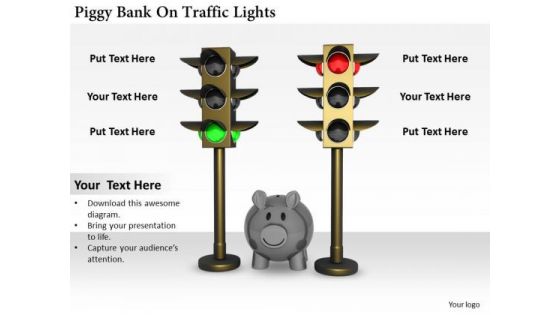 Stock Photo Business Strategy Examples Piggy Bank On Traffic Lights Success Images