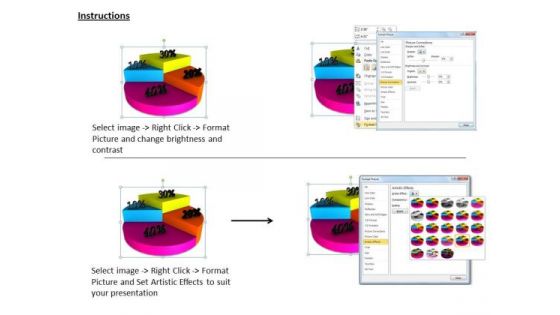 Stock Photo Business Strategy Examples Profit Percentage On Pie Chart Icons Images