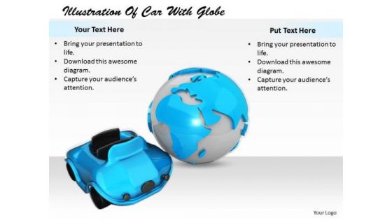 Stock Photo Business Strategy Execution Illustration Of Car With Globe Stock Photo Business Strategy Execution Illustration Of Car With Globe