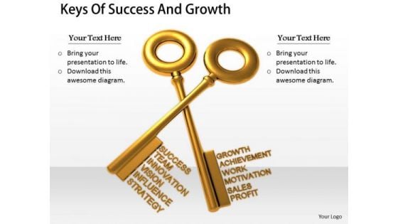 Stock Photo Business Strategy Execution Keys Of Success And Growth Clipart