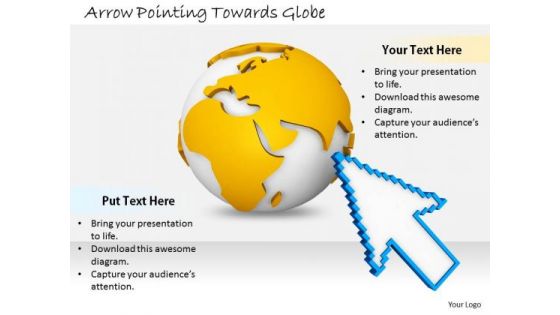 Stock Photo Business Strategy Formulation Arrow Pointing Towards Globe Stock Photos