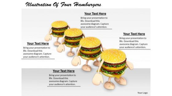 Stock Photo Business Strategy Implementation Illustration Of Four Hamburgers Images And Graphics