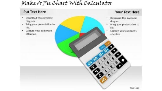 Stock Photo Business Strategy Implementation Make Pie Chart With Calculator Photos