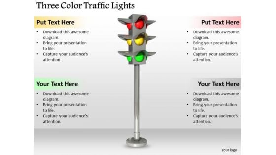 Stock Photo Business Strategy Implementation Three Color Traffic Lights Clipart