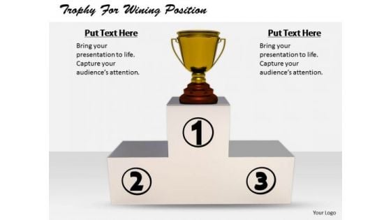 Stock Photo Business Strategy Plan Trophy For Wining Position Stock Photo Business Strategy Plan Trophy For Wining Position