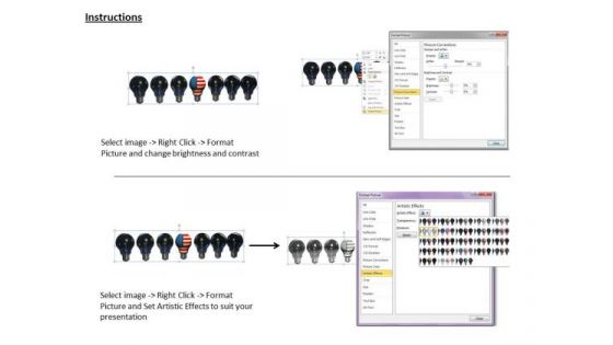 Stock Photo Business Strategy Review Graphic Of 3d Bulbs With Flag Stock Photo Icons Images