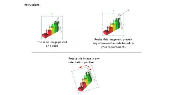 Stock Photo Business Strategy Review Growth Ladders On Bar Graph Icons