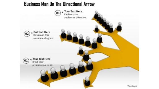 Stock Photo Business Team On The Directional Arrows PowerPoint Slide