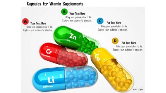 Stock Photo Capsules For Vitamin Supplements PowerPoint Slide