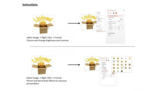 Stock Photo Card Board Upload Icon PowerPoint Slide