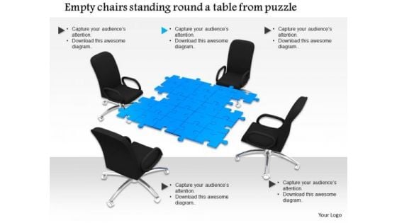 Stock Photo Chairs Around The Table To Show Meeting PowerPoint Slide