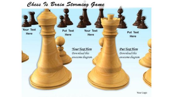 Stock Photo Chess Is Brain Storming Game PowerPoint Template