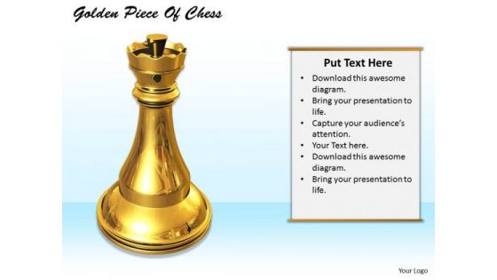 Stock Photo Chess King In Golden Color PowerPoint Slide