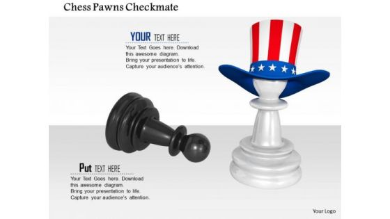 Stock Photo Chess Pawns Checkmate PowerPoint Slide