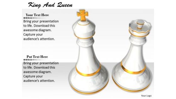 Stock Photo Chess Pieces King And Queen PowerPoint Slide