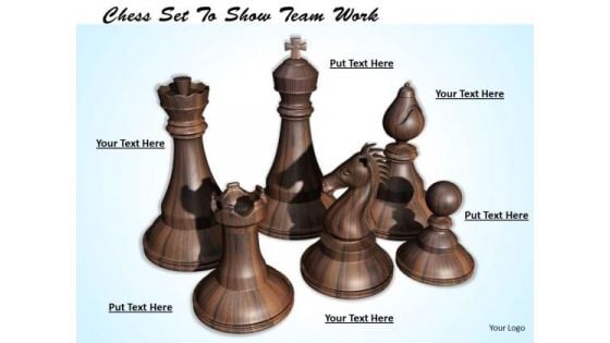 Stock Photo Chess Set To Show Team Work PowerPoint Template