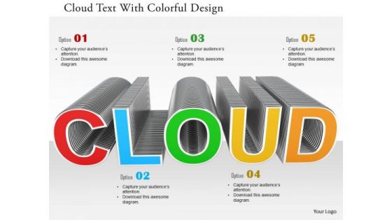 Stock Photo Cloud Text With Colorful Design PowerPoint Slide