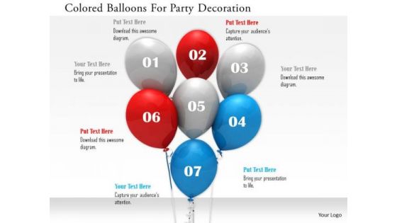 Stock Photo Colored Balloons For Party Decoration PowerPoint Slide