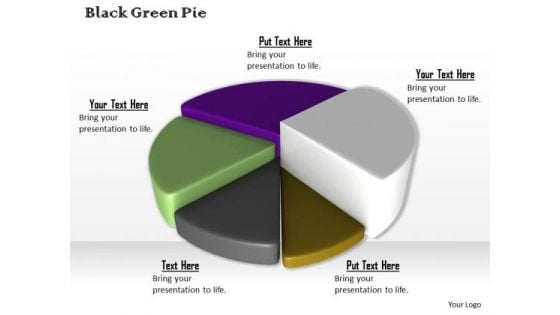 Stock Photo Colorful 3d Pie Chart For Business Result PowerPoint Slide