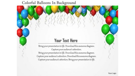 Stock Photo Colorful Balloons In Background PowerPoint Slide