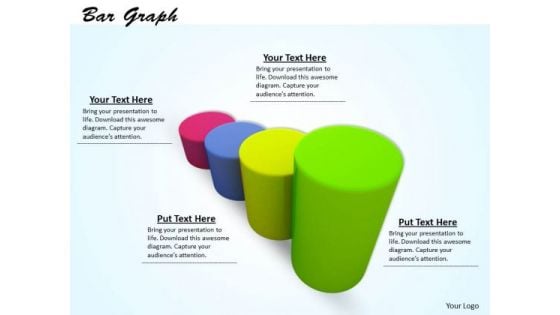 Stock Photo Colorful Bar Graph For Business Result Display PowerPoint Slide