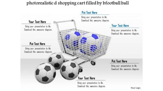 Stock Photo Colorful Footballs In Shopping Cart Pwerpoint Slide