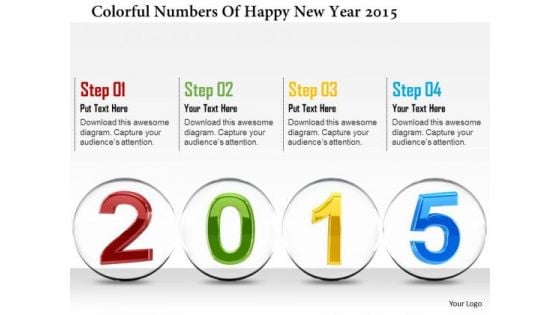 Stock Photo Colorful Numbers Of Happy New Year 2015 PowerPoint Slide