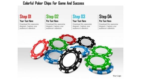 Stock Photo Colorful Poker Chips For Game And Success PowerPoint Slide