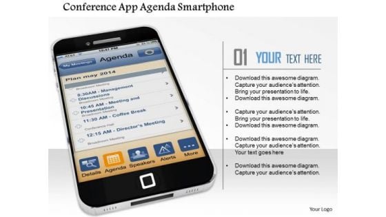 Stock Photo Conference App Agenda Smartphone PowerPoint Slide