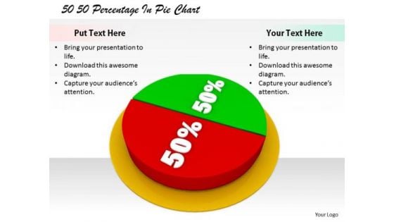 Stock Photo Corporate Business Strategy 50 Percentage Pie Chart Images