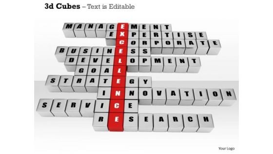 Stock Photo Crossword With Various Terms PowerPoint Slide