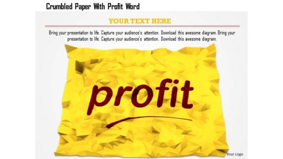 Stock Photo Crumbled Paper With Profit Word PowerPoint Slide