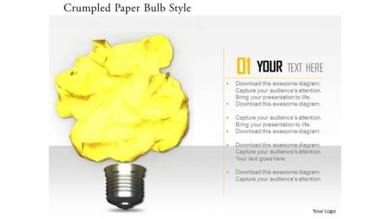 Stock Photo Crumpled Paper Bulb Style PowerPoint Slide