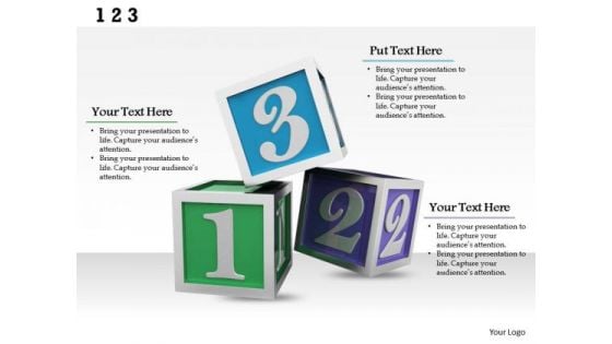 Stock Photo Cubes With Numbers For Study PowerPoint Slide