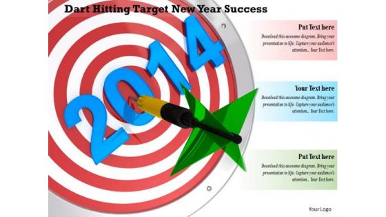 Stock Photo Dart Hitting Target New Year Success PowerPoint Slide Stock Photo Dart Hitting Target New Year Success PowerPoint Slide