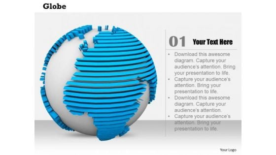 Stock Photo Design Of Blue And White Globe PowerPoint Slide