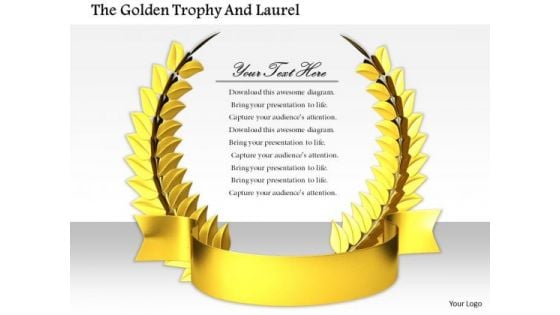 Stock Photo Design Of Golden Wreath Award Pwerpoint Slide Stock Photo Design Of Golden Wreath Award Pwerpoint Slide