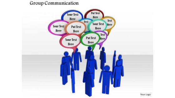 Stock Photo Design Of Group Communication PowerPoint Slide